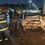Choque en Olmos: un hombre quedó atrapado y tres menores resultaron heridos